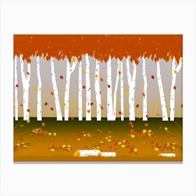 Autumn Birch Trees Canvas Print