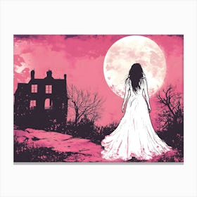 Woman In A Pink Dress Canvas Print