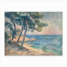 Seaside Spectacle Painting Inspired By Paul Cezanne Canvas Print