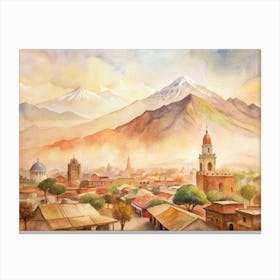 Town In The Mountains Canvas Print