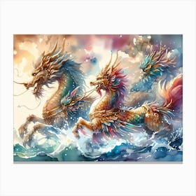 Dragons In The Water Canvas Print