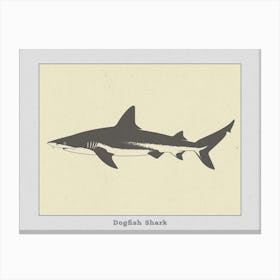 Dogfish Shark Silhouette 3 Poster Canvas Print