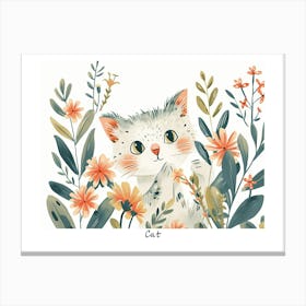 Little Floral Cat 7 Poster Canvas Print