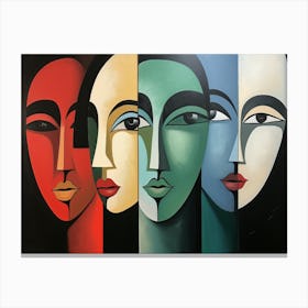 Four Faces By Sreekumar Canvas Print