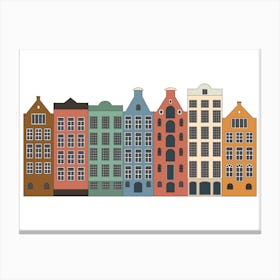 Amsterdam Color Illustration Of City With Main Showplace Canvas Print