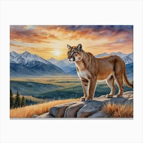 The Rolling Beauty of the Plains Cougar Canvas Print