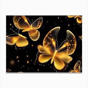 Golden Butterflies 6 Canvas Print