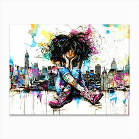 Urban Boredom - Little Miss Wise Canvas Print