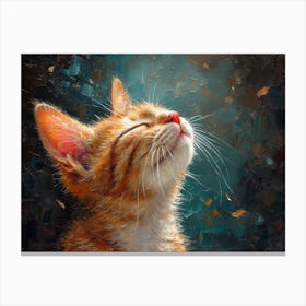 Whiskered Masterpieces: A Feline Tribute to Art History: Cat Looking Up 1 Canvas Print