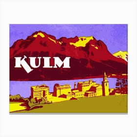 Kulm, Switzerland, Vintage Travel Poster Canvas Print