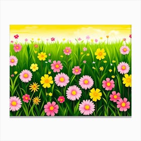 Flowers In The Meadow Canvas Print