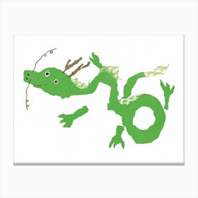 Green oriental Dragon Canvas Print