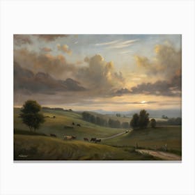 Sunset On The Farm Canvas Print