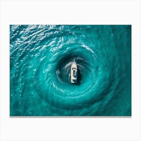 Boat In The Ocean Canvas Print