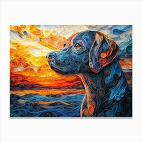 Labrador Retriever Paper Quilling Dog Portrait Canvas Print