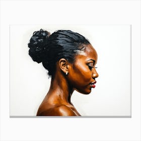 Side Profile Of Beautiful Woman Oil Painting 192 Canvas Print