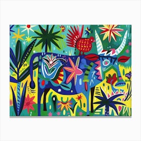 Cow In The Jungle 1 Canvas Print