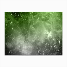 Lime Green And Grey Galaxy Space Background Canvas Print