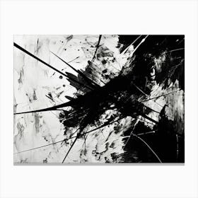Chaos Abstract Black And White 11 Canvas Print