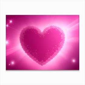 A Glowing Pink Heart Vibrant Horizontal Composition 78 Canvas Print