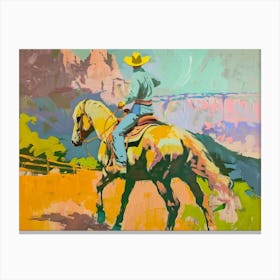 Neon Cowboy In Zion National Park Utah 2 Painting Canvas Print