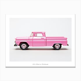 Toy Car 62 Chevy Pickup Pink Poster Canvas Print