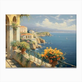 Balcony Overlooking The Sea 2 Canvas Print
