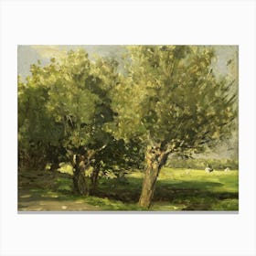 Wilgebome (Willow Trees), By Willem Roelofs 1st, 1875 85, Dutch Painting, Oil On Panel Canvas Print