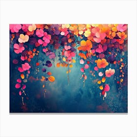 Elegant Colorful With Vibrant Flower Hanging Branches 1 Canvas Print