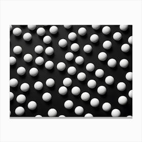 Pattern Of White Spheres Arranged On A Black Background Canvas Print