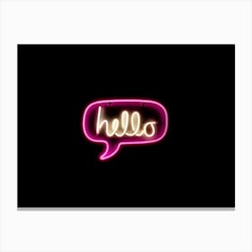 Hello Neon Sign Canvas Print