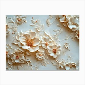 Beautiful 3d Flowers Canvas Print