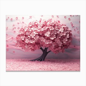 3D Sakura Tree and pink flowers Canvas Print