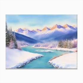 Winter Wonderland in the Mountains Canvas Print