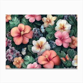 Floral Seamless Pattern 4 Canvas Print