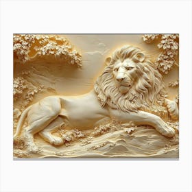 Beautiful 3d Lions Canvas Print