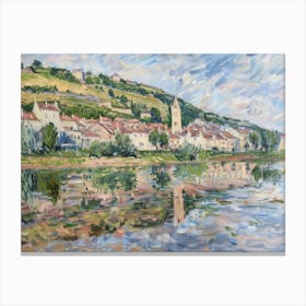 Shoreside Serenity Painting Inspired By Paul Cezanne Canvas Print