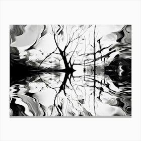 Reflection Abstract Black And White 8 Canvas Print
