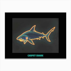 Neon Orange Carpet Shark 7 Poster Canvas Print