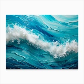 Abstract Turquoise Waves Cresting With A Tangible Sense Of Fresh Nautical Texture Imply Movement D (5) Canvas Print