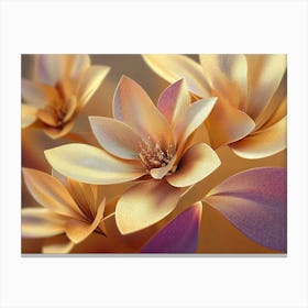 Abstract Vintage Flower Design Canvas Print