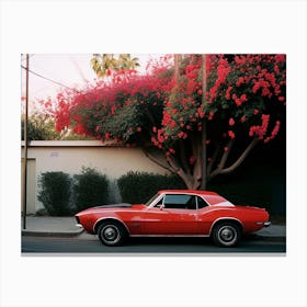 Red 1968 Pontiac Firebird Car Photo Canvas Print