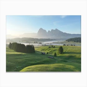 Seiser Alm, Dolomites sunrise Canvas Print