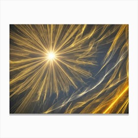 Golden Light Burst Canvas Print