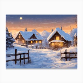 CHRISTMAS night 2 vector art Canvas Print