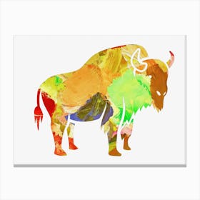 Animal Negative Space ― Bison Canvas Print