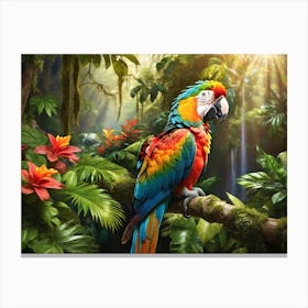 Parrot In The Jungle 2 Canvas Print