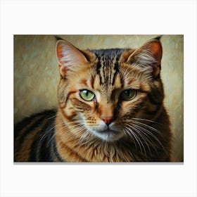 Portrait Of A Tabby Cat Canvas Print