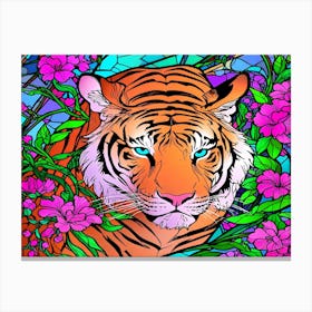 Stained Glass Tiger 5 Canvas Print