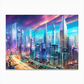 Futuristic Cityscape 69 Canvas Print